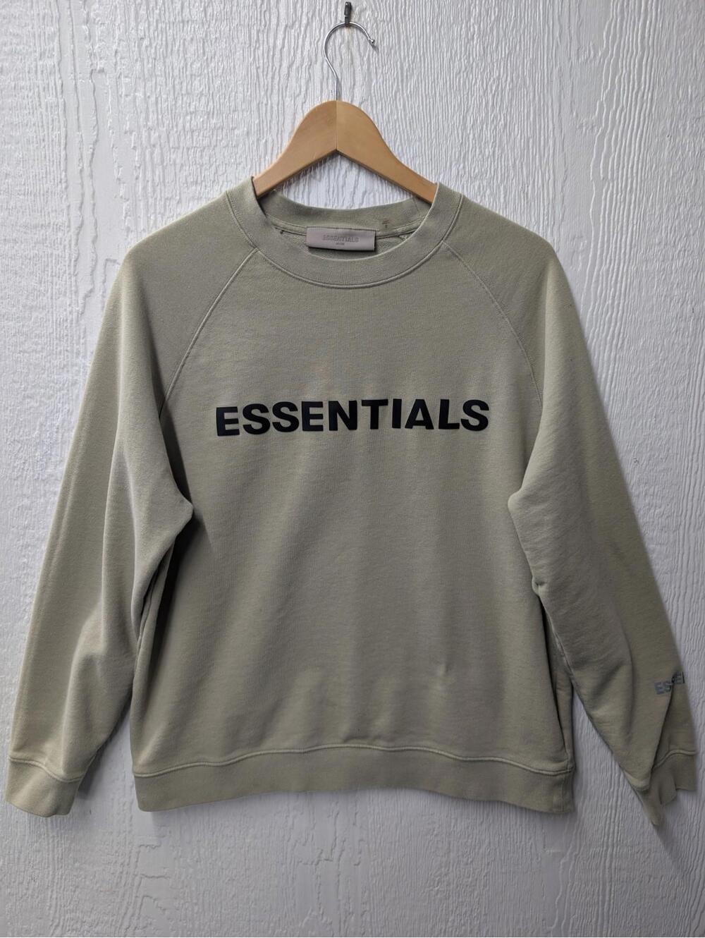 Fear Of God Essentials Juice Crew Neck Sweatshirt Sage Green Men's Small